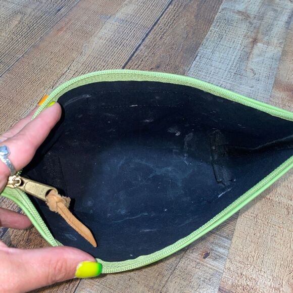Jon Hart Grande Travel Cosmetic Bag “heather” good preowned lime green - Picture 9 of 12